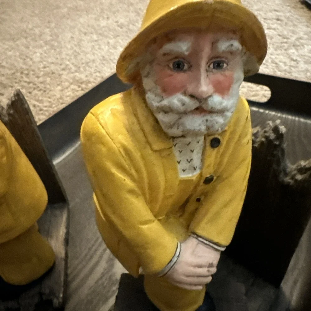 Vintage Candy Design Norway Fisherman Coat Figurine Bookends Set Of 2